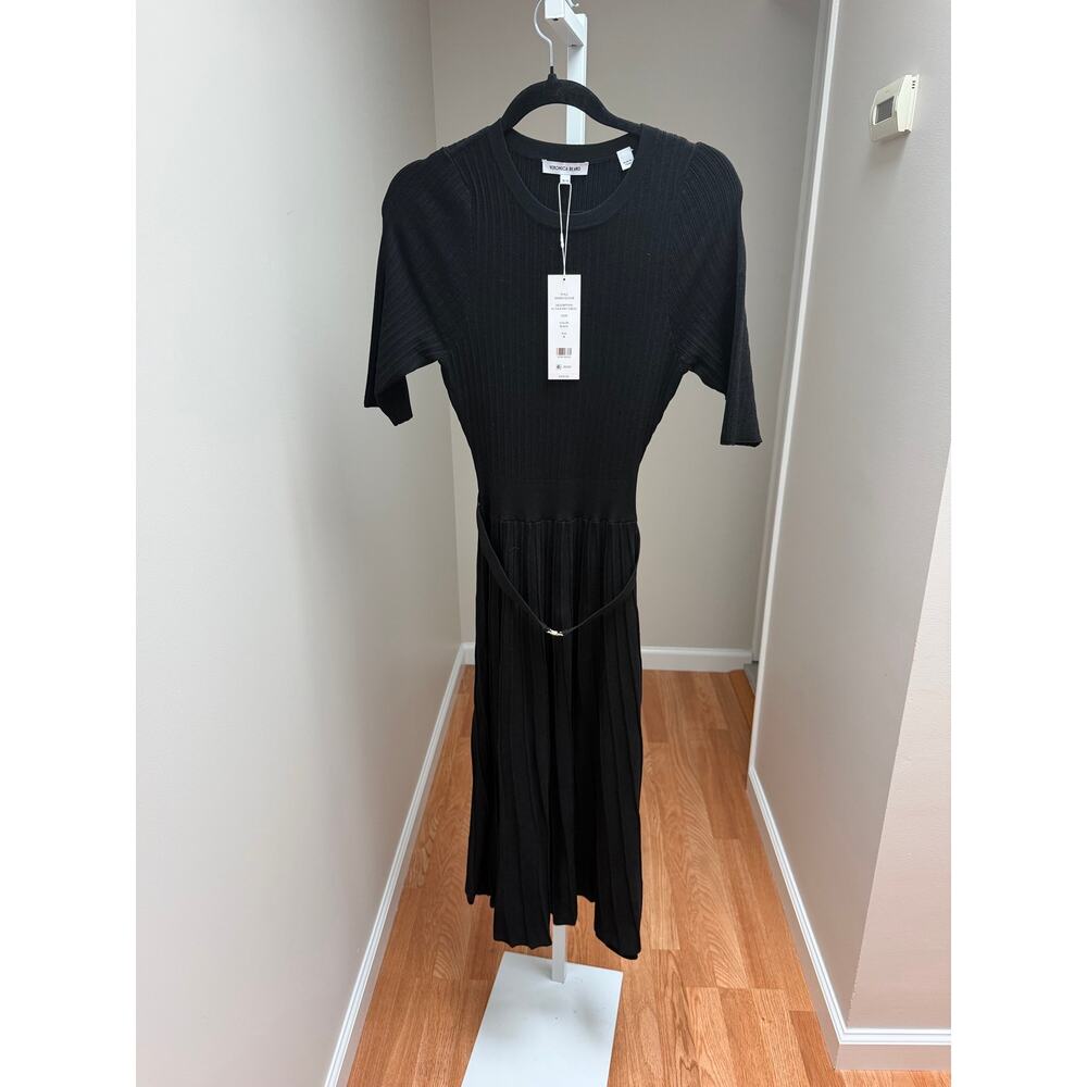 NEW Veronica Beard Elthea Knit Dress Black Belted Size Medium - Picture 5 of 8